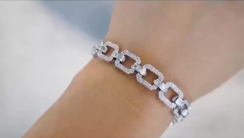 Highend New Design Solid 18k Pure White Gold Vs Natural Diamond 4