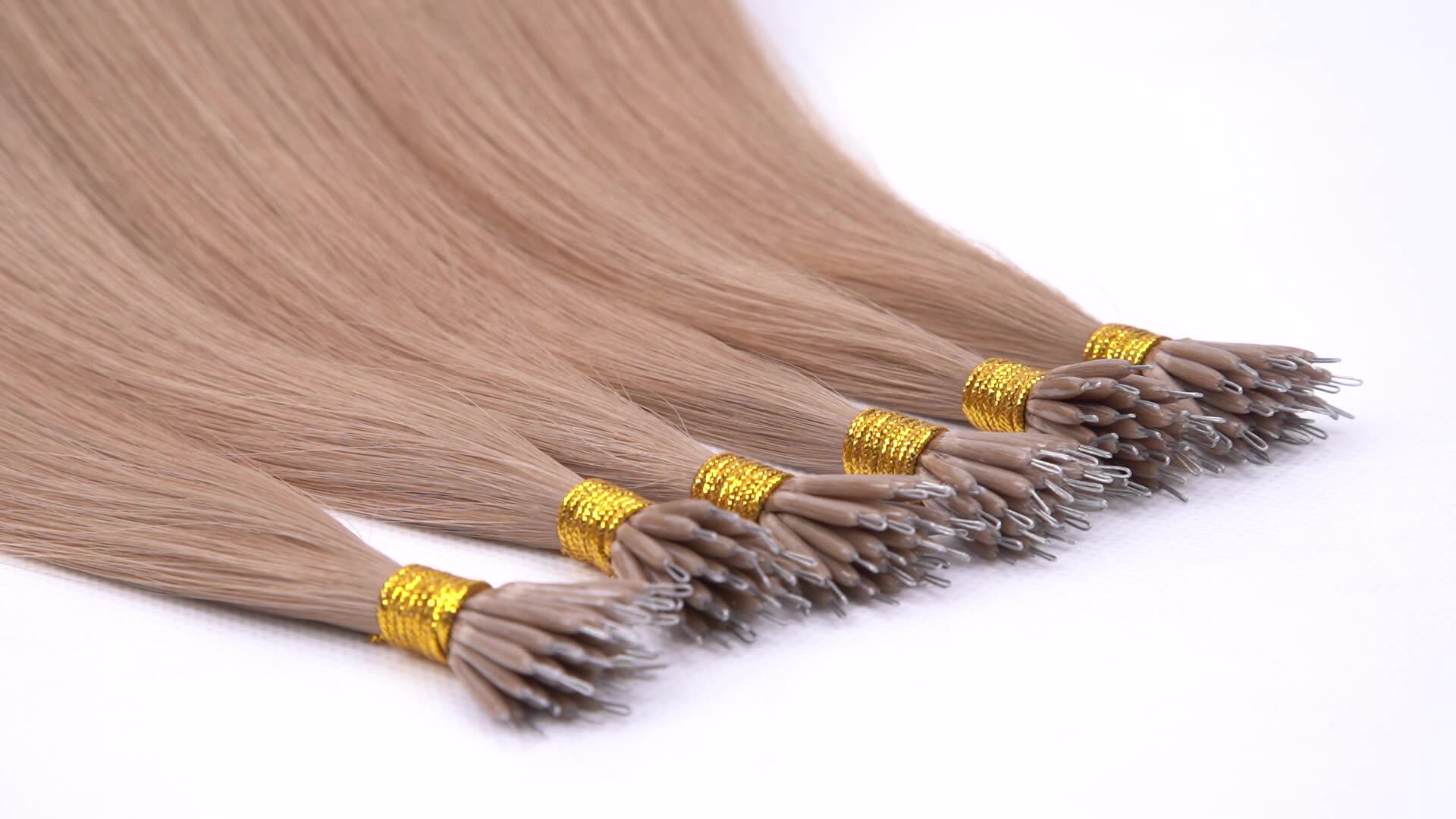 Leshine Wholesale Nano Bead Human Hair Extension Remy European Nano Tip