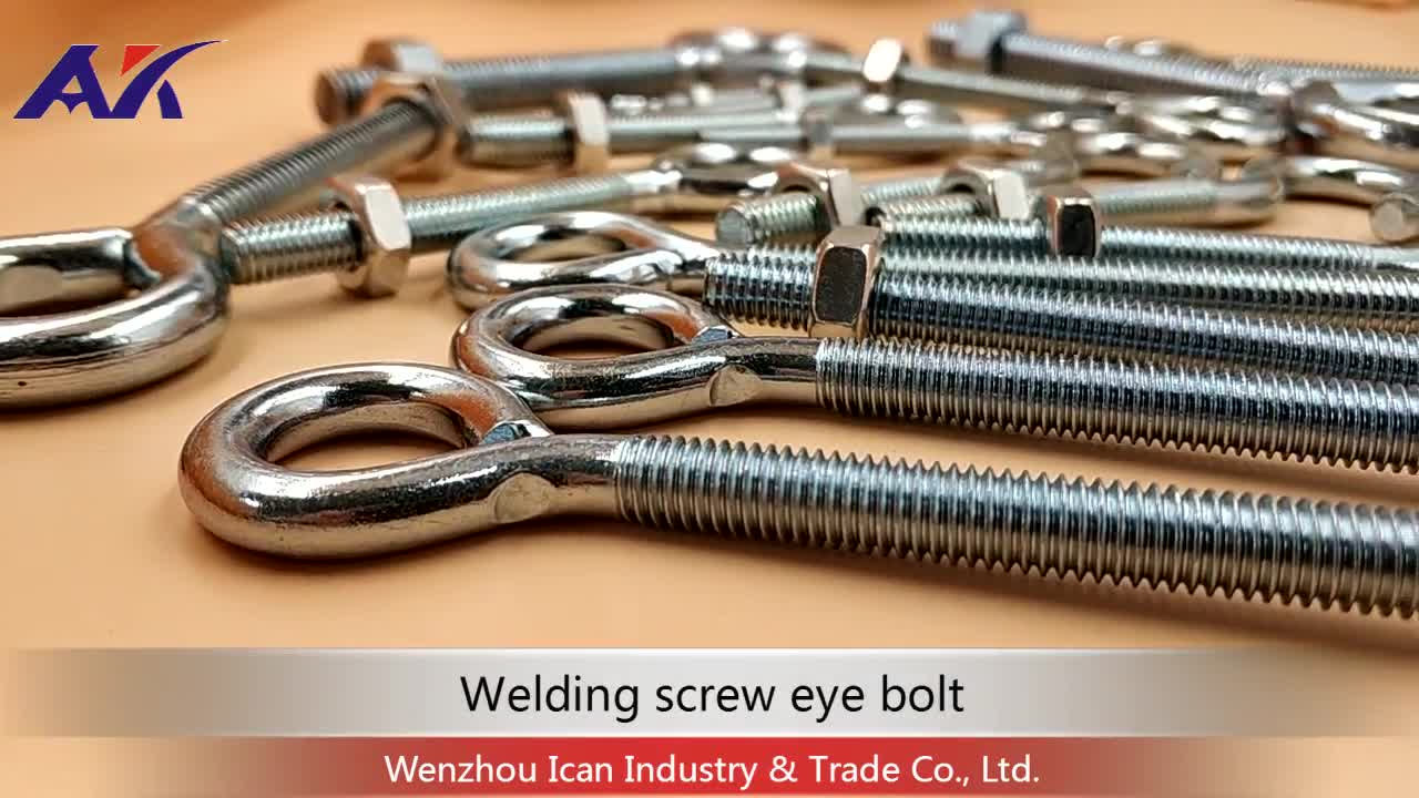 Extra Heavy Duty Welding Screw Hook Bolt M8x100mm Open Screw Hook Bolt