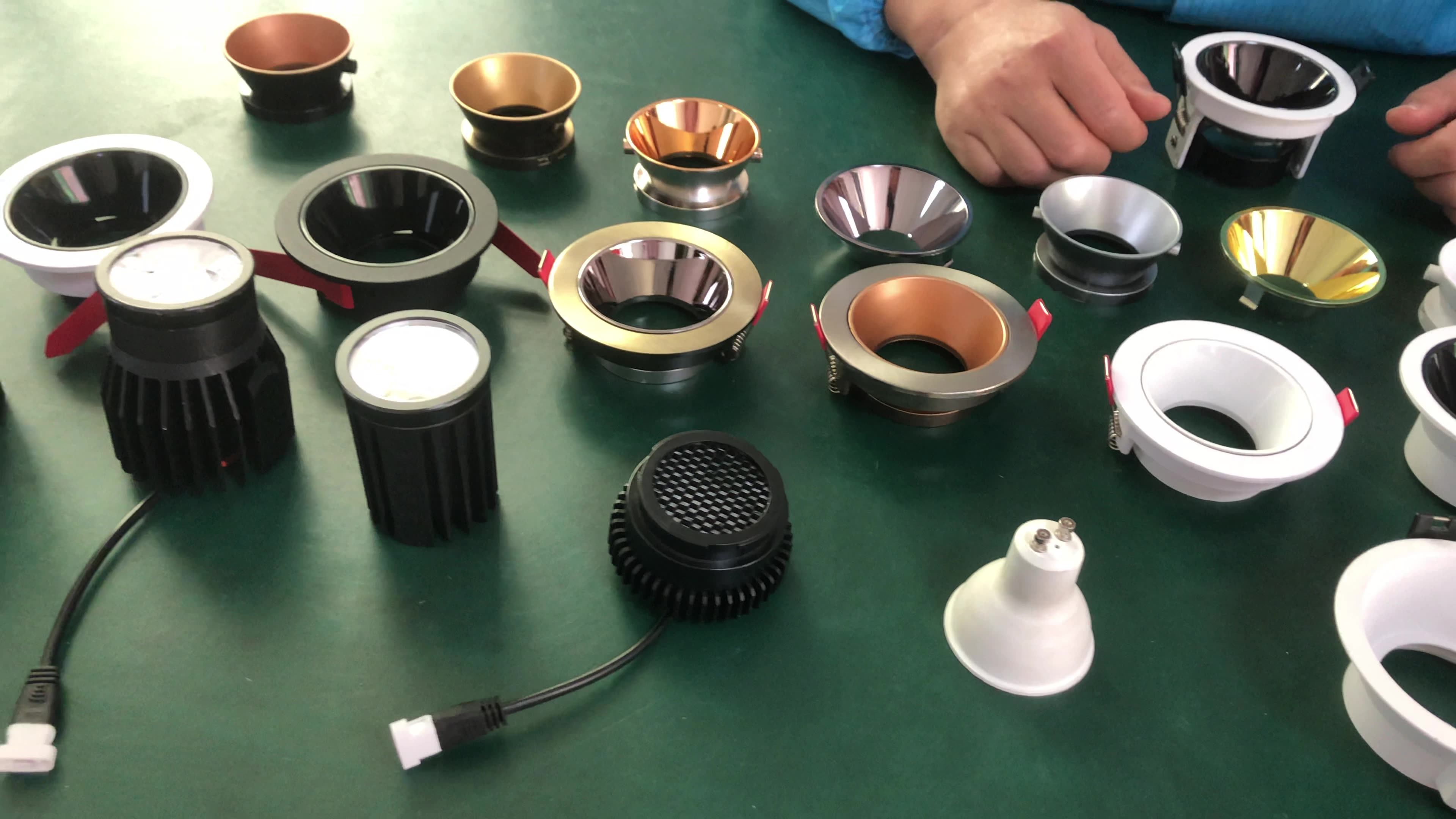 2020 New Recessed Led Light Cover Aluminum Deep Antiglare Black Chrome