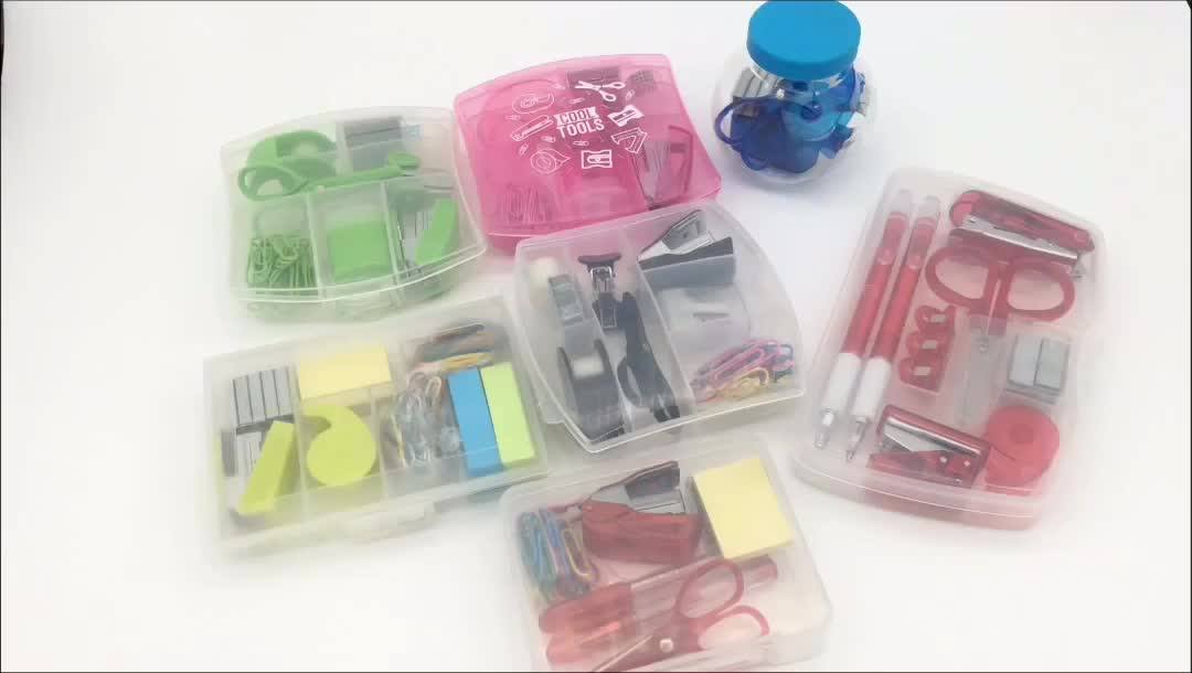 Portable Travel Pocket 8 In 1 Plastic Box Packed Mini Office Stationery