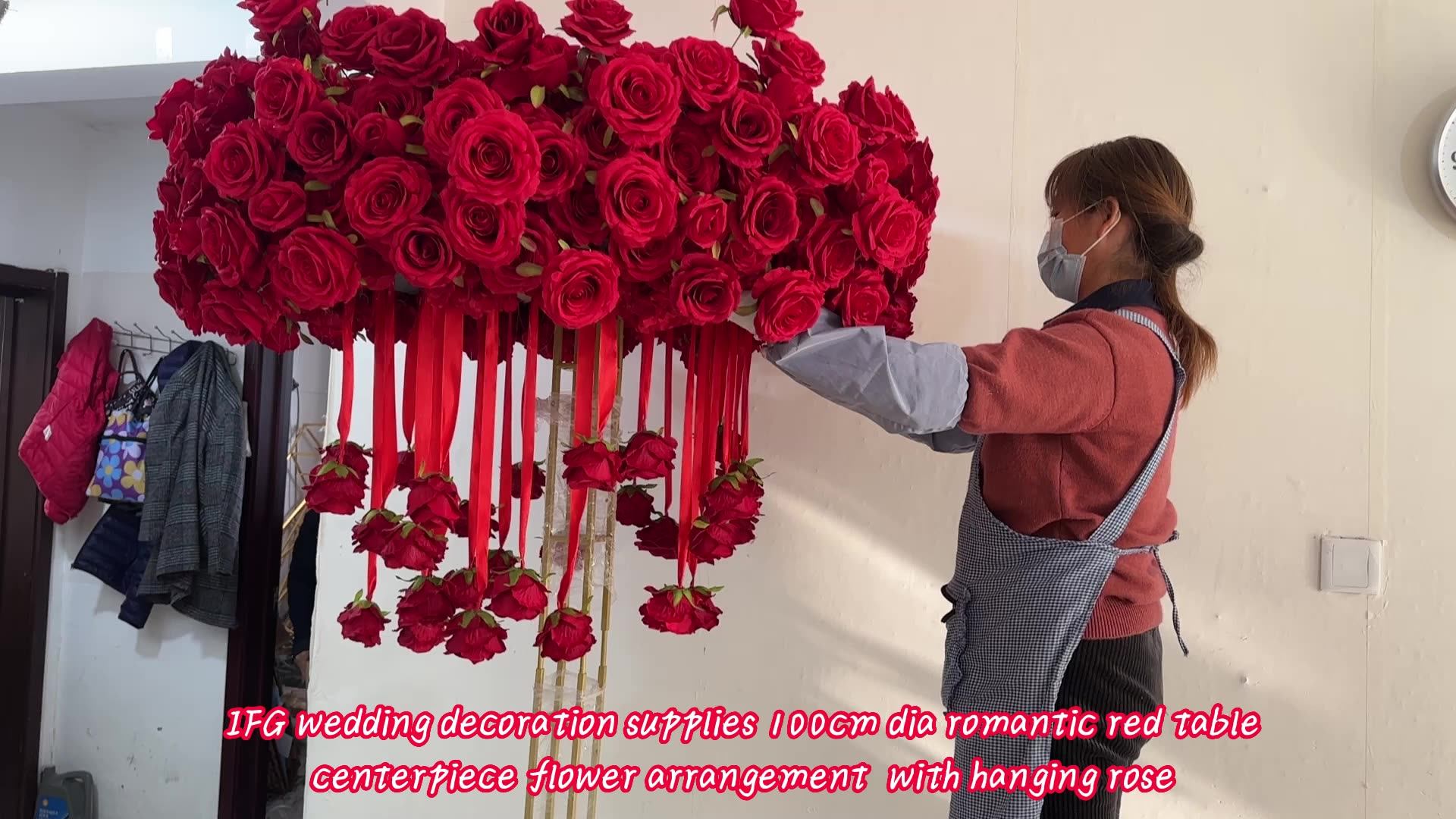 Ifg Wedding Decoration Supplies 100cm Dia Romantic Red Table