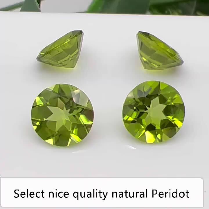 Peridot Round Brilliant Cut 1.0mm9.0mm Faceted Natural Crystal Semi