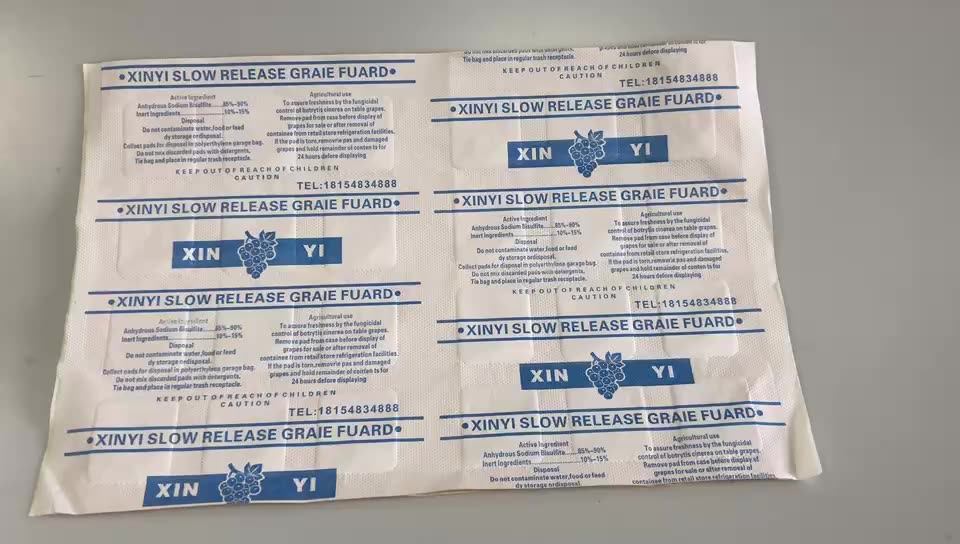 Grape Packing Paper Laminated Sulphur Dioxide Generation Sheet To Keep