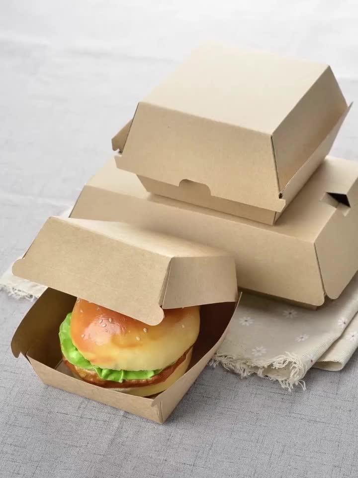 Eco Friendly Disposable Tableware Biodegradable/kraft Paper Printing Food Box Fast Takeout Food