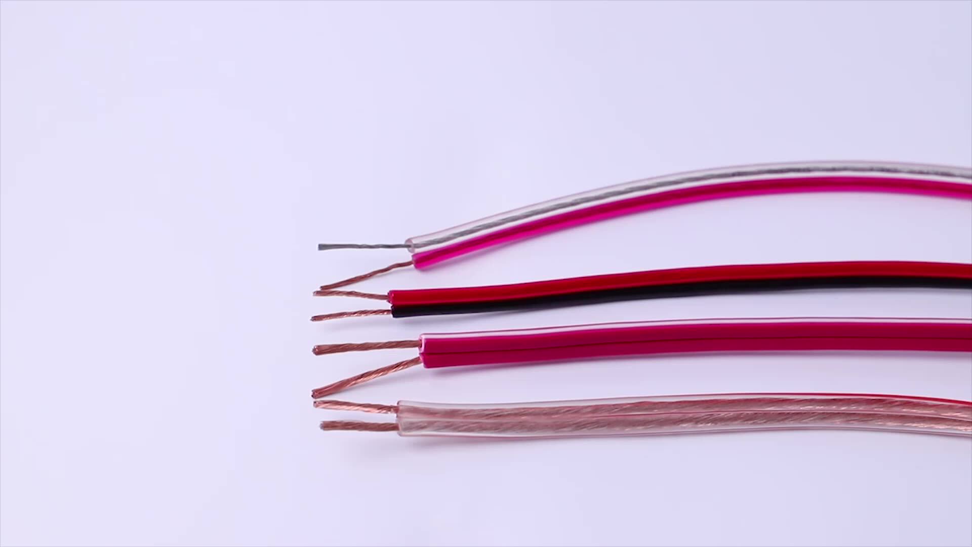 Professional 3.3mm Pvc Insulated 2 Core Hifi Audio Hifi Speaker Cable