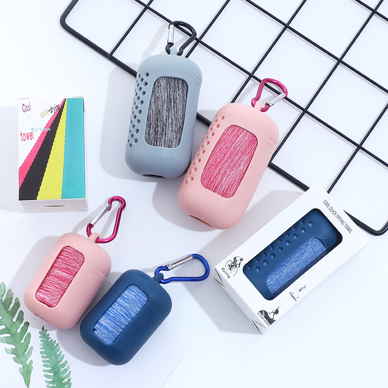 Portable towel towel cold feel sports towel outdoor riding cooling ice cooler towel sweat-absorbing quick-drying silicone set