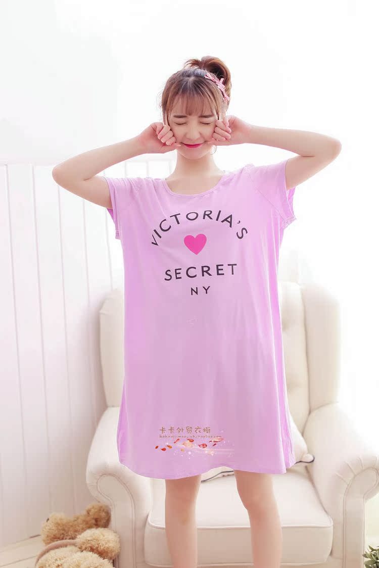 Đồ ngủ nữ mùa xuân và mùa hè ngọt ngào dễ thương ngắn tay nightdress vòng cổ bông dịch vụ nhà kích thước lớn thai sản dress cộng với chất béo váy