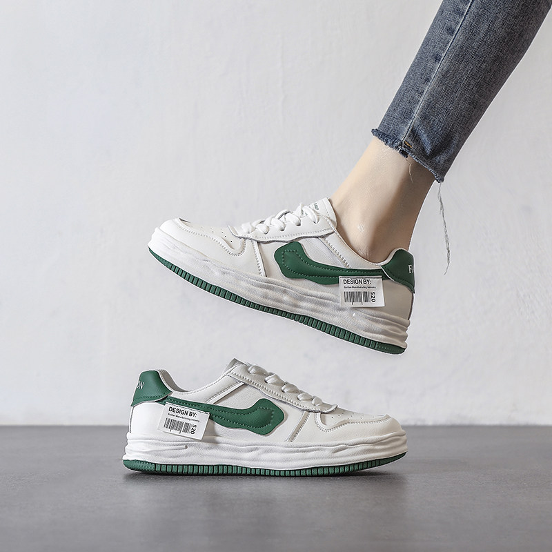 Nicole veve round toe leather small white shoes new women's shoes spring white sneakers niche casual sports shoes