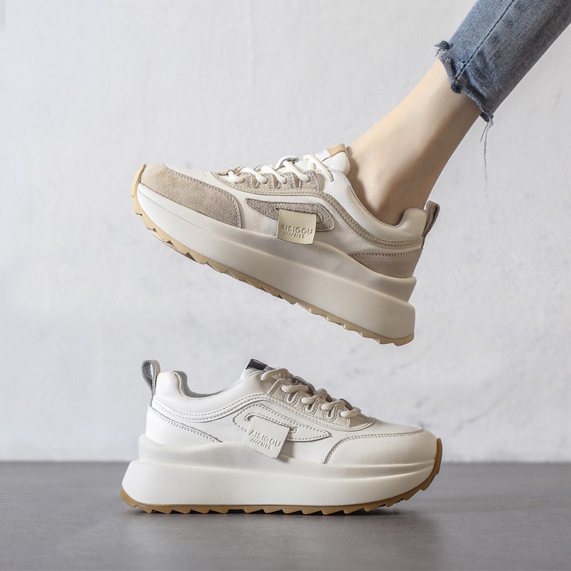 Nicole veve thick-soled dad shoes women's trend spring 2022 new all-match sneakers niche forrest shoes