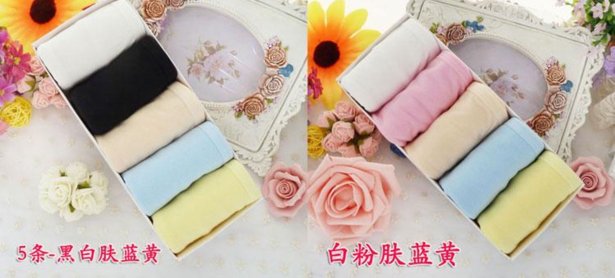 5 đồ lót phụ nữ cotton kích thước lớn cotton trắng đơn giản cao eo phụ nữ cotton hộp quà tặng đồ lót đồ lót siêu mỏng xuyên thấu