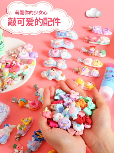 Кремовая заколка для волос, аксессуар ручной работы, шпильки для волос, аксессуары, подарочная коробка, детский комплект