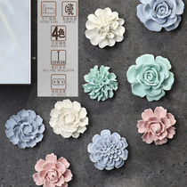  Handmade ceramic flower wall decoration hanging wall decoration creative living room bedroom wall TV background wall three-dimensional wall hanging