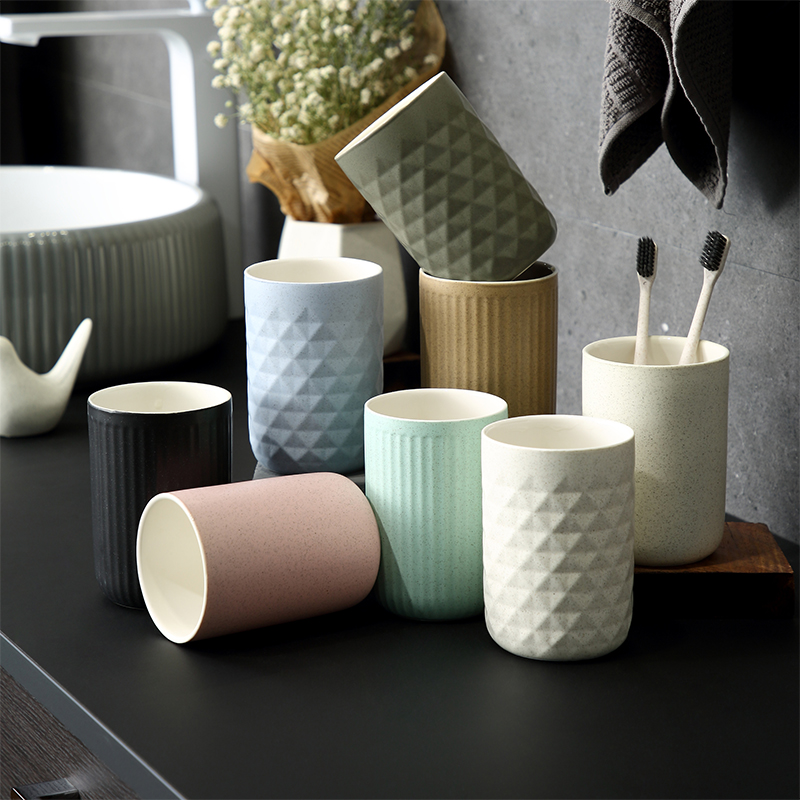 Ceramic mouthwash cup toothbrush cup large capacity 400ML hotel hotel homestay wash cup toothbrush cup custom LOGO