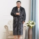 Áo choàng mùa thu và mùa đông cộng với phân bón XL chất béo dày dịch vụ tại nhà flannel nhung nhung áo choàng nam chất béo 佬 thêm mã lớn đồ ngủ mùa đông