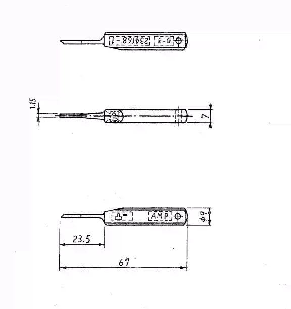 TE/AMP 234168-1退針器 D-3取出工具退PIN器 印度製AMP工具 AMP D-3000系列適用 可開發票五金工具