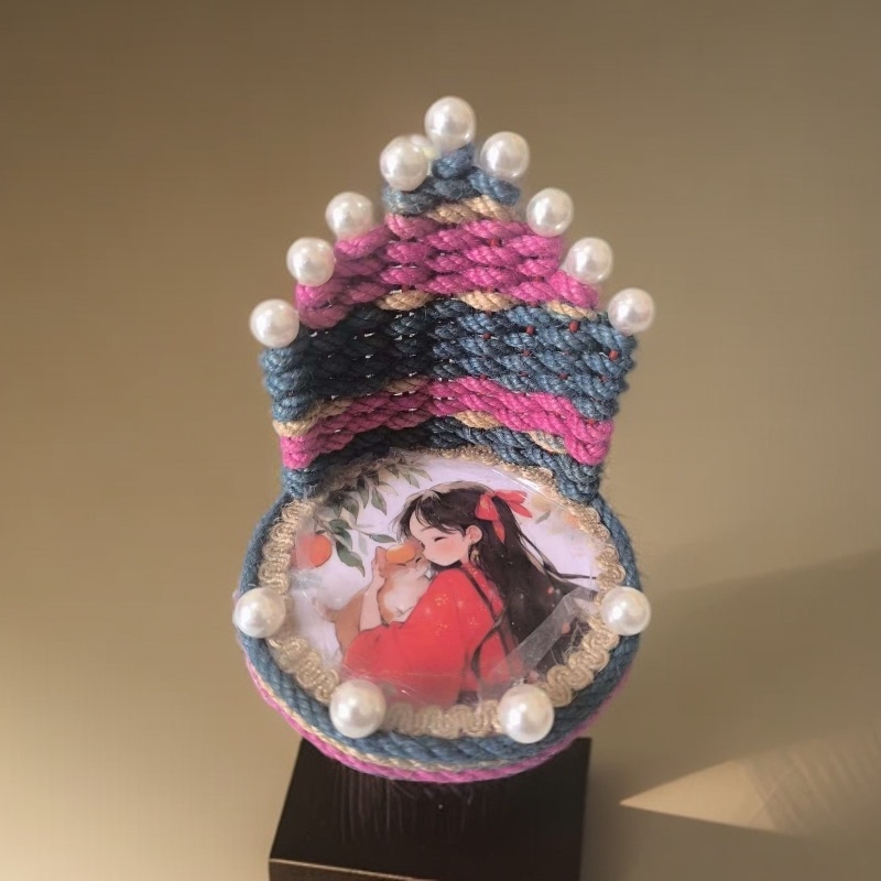 Hand-Woven Mobile Phone Holder with Pearl Decoration, Creative Ornament, Gift for Best Friend, Birthday Gift