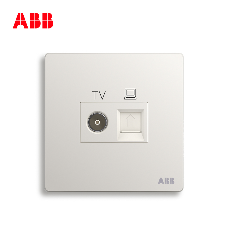 ABB switch socket frameless Xuanzhi Athens white wall type 86 socket panel TV computer socket AF325