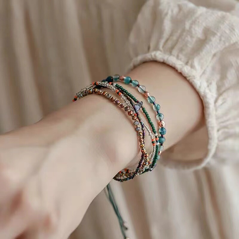 Bohemian Style Colorful Beaded Summer Women's New Holiday Ethnic Style Woven Adjustable Bracelet Niche Accessories