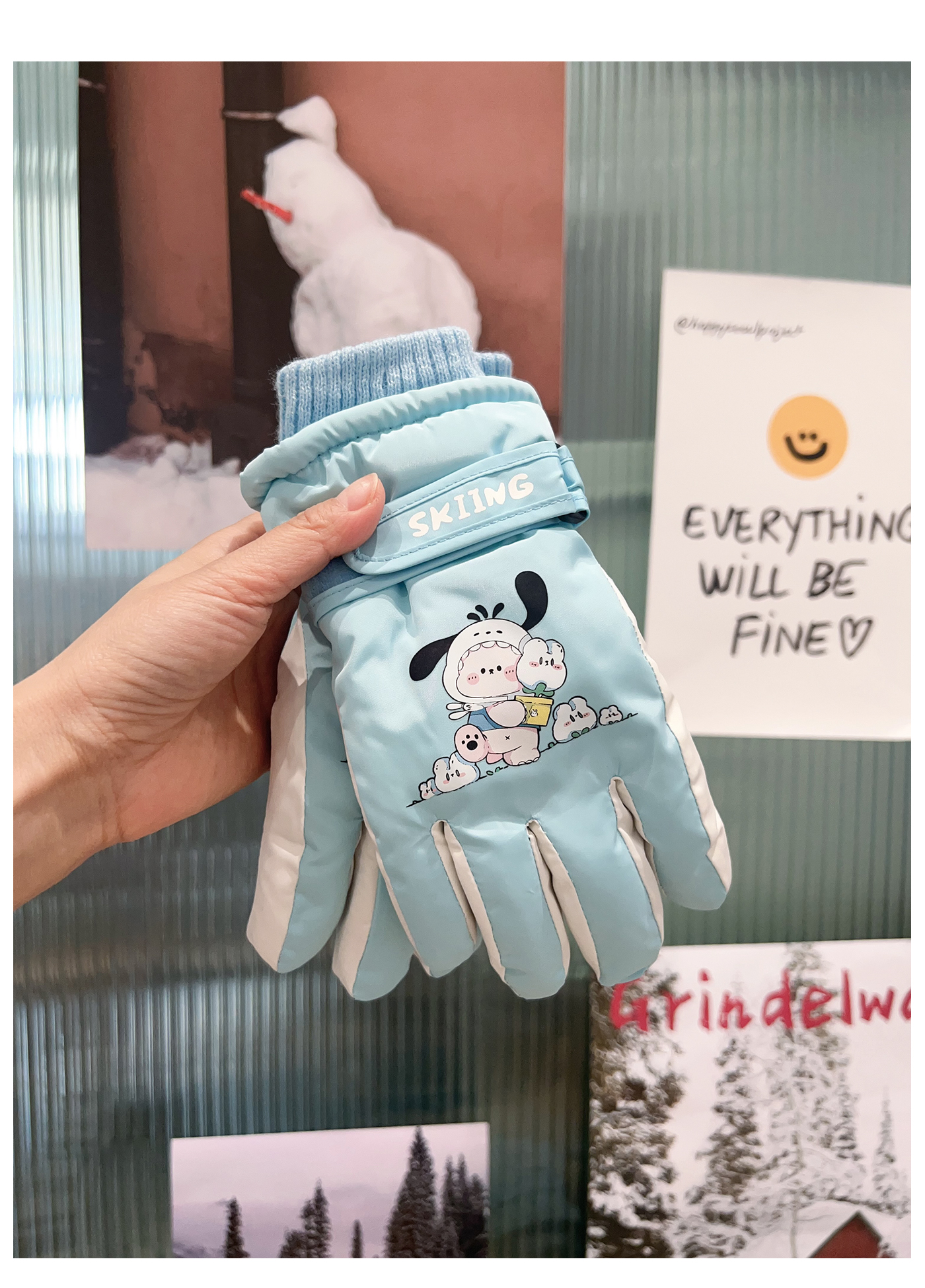 ถุงมือกันหนาวเด็กเล่นสกี