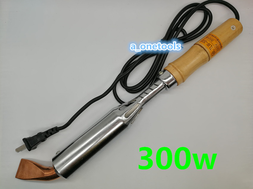 GEHU Lake Wood Handle High Power Electric Iron Bend Flat Pure Copper Head Electric Loiron Meridian Iron heating core branded iron head 300w