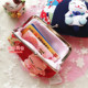 Fabric small wallet ແທ້ໂຊກດີ cat coin purse girls mini cartoon Korean buckle coin bag 3 pieces free shipping