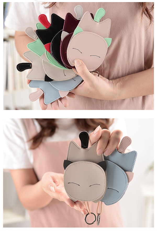 Mới đơn giản dễ thương lady anime mèo khóa túi mặt dây chuyền sinh viên Hàn Quốc móc chìa khóa xe hơi - Trường hợp chính ví nam da thật