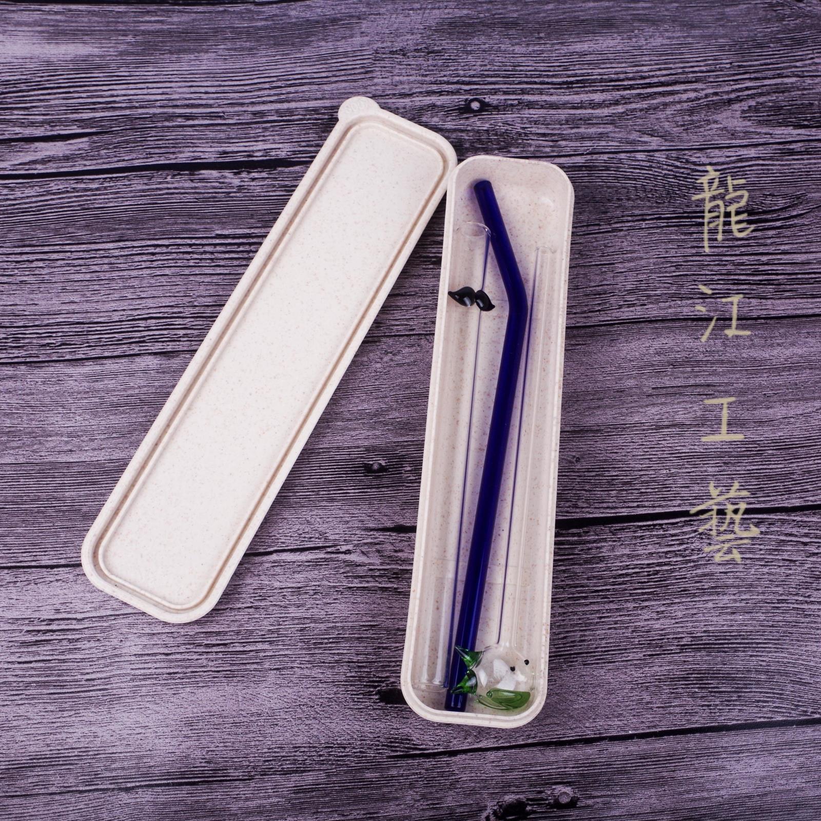 Large Straws Carrying Boxes Healthy Wheat Portable Cutlery Boxes PP Plastic Chopsticks Boxes Travel Dress Cutlery