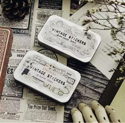 Judy handmade hand account decoration sticker hand account material and paper art paper mark iron box pattern is different