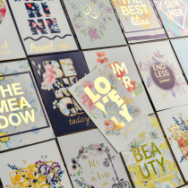 Judy handmade European and American DIY photo album Handbook decoration material bronzing 3x4 single-sided card set 24