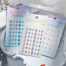 Judy handmade special-shaped semicircle gemstone stickers acrylic semicircle stickers handmade decorative stickers