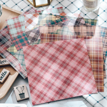 Judy hand single-sided pure original handbill background material paper 160G 12 12 21037 retro plaid