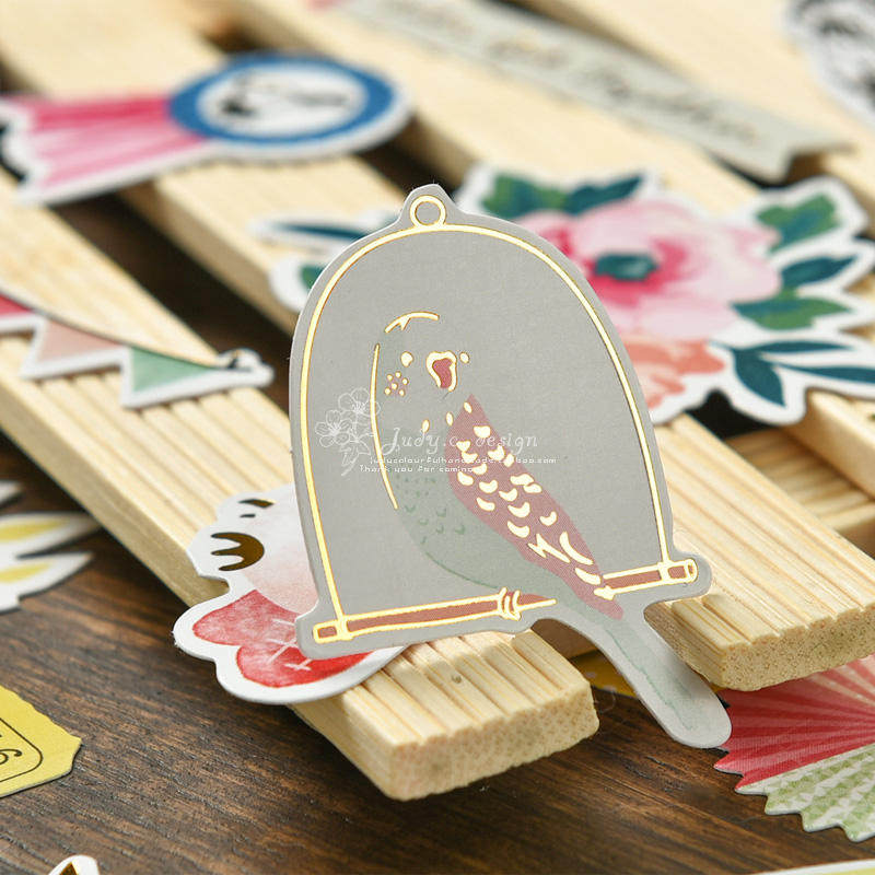 Judy hand laid hot gold material hand ledger stickers 65 pieces Little Qing New series Pre-cut adhesive die cut