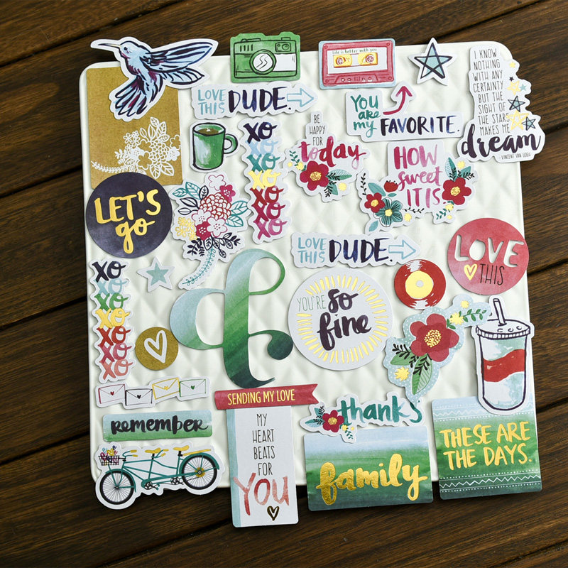 Judy hand shop hand account photo album decoration hand account material scrapbook bronzing pre-cut non-stick AMY