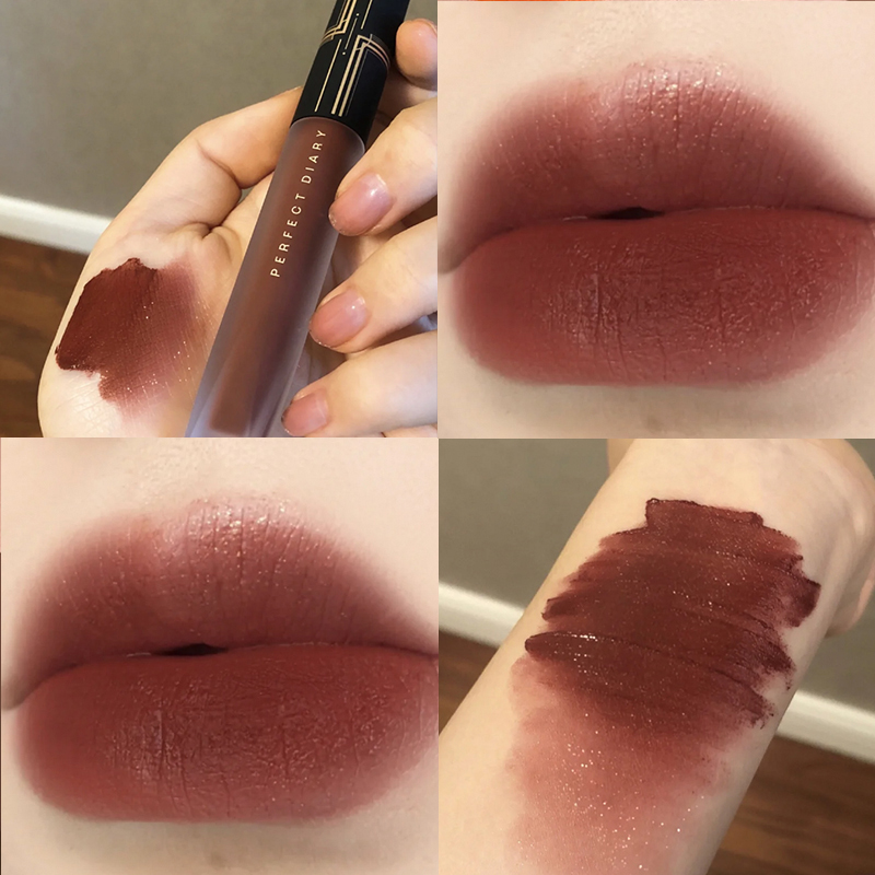 Perfect diary red velvet lip glaze matte matte lipstick V16 New Year limited V17 female big brand with fine flash