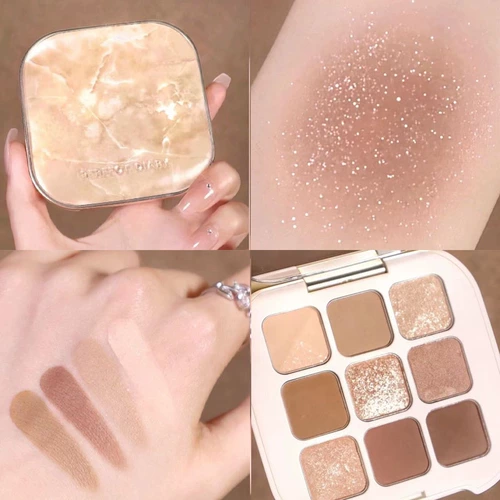 Природная руда, комплект, мраморные палетка теней, в коричневых тонах