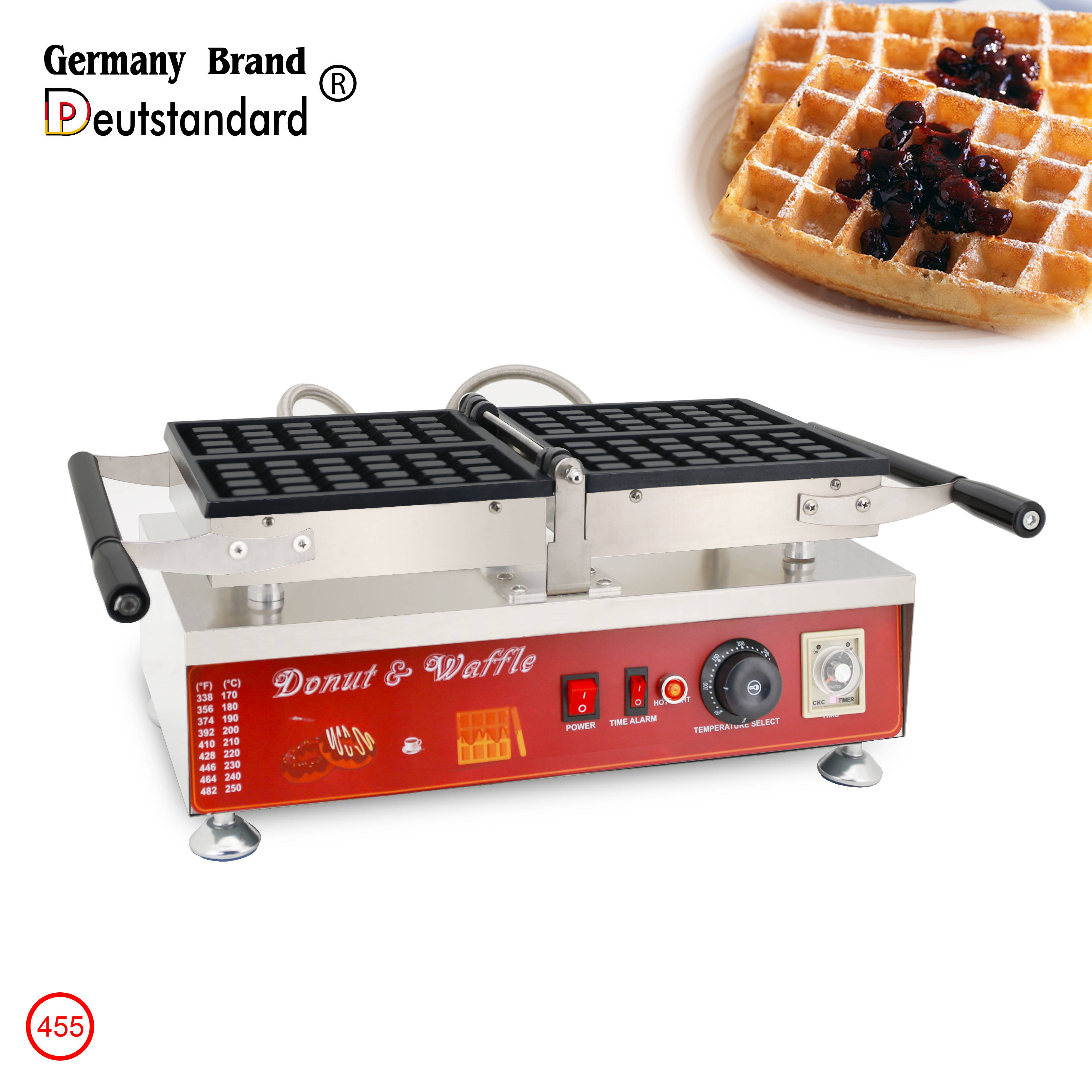 German brand NP 455 commercial square Waffle furnace household cookie machine cake cake cake stainless steel 201
