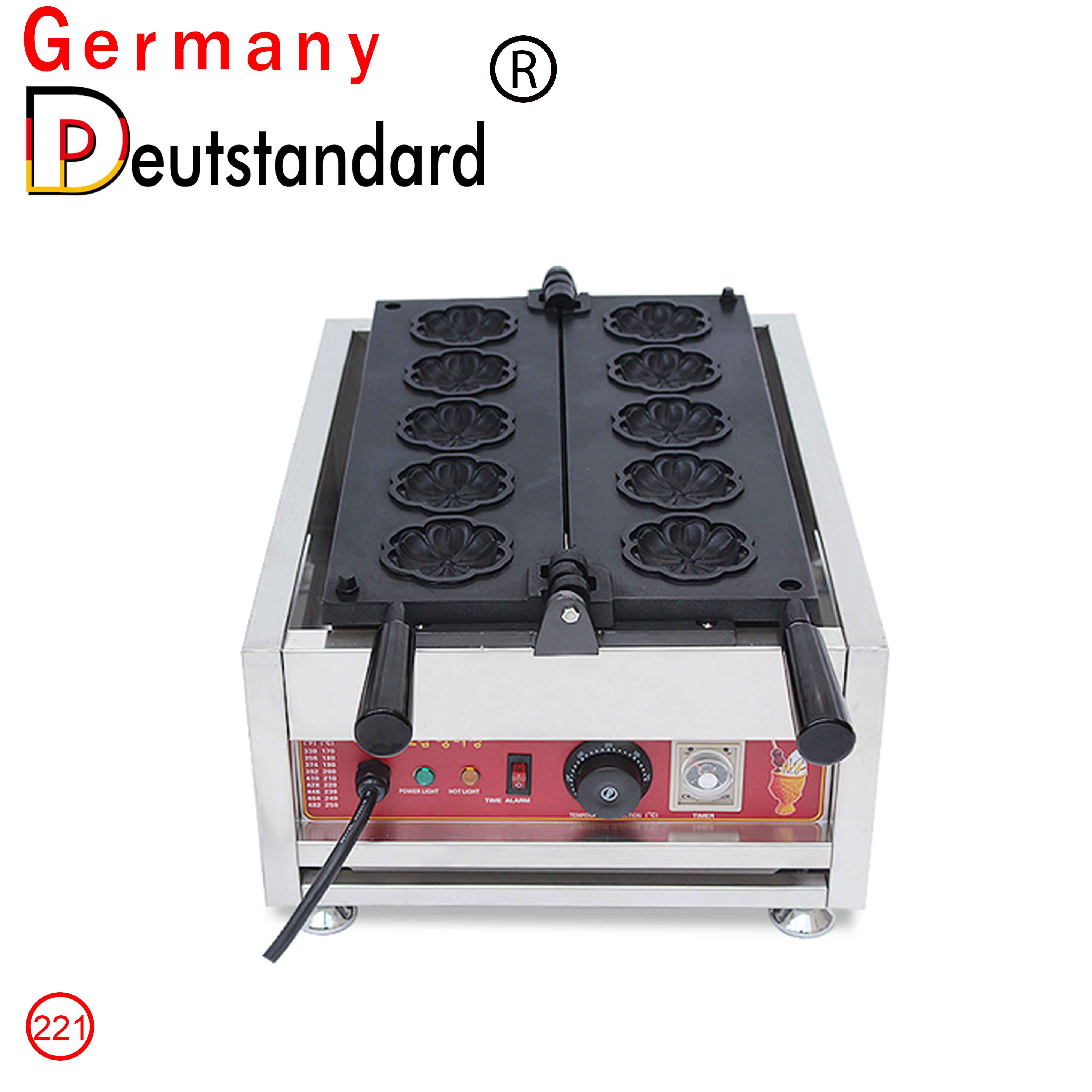 New commercial electric flower Waff mechanical griller red bean clamp pie cake machine np 221