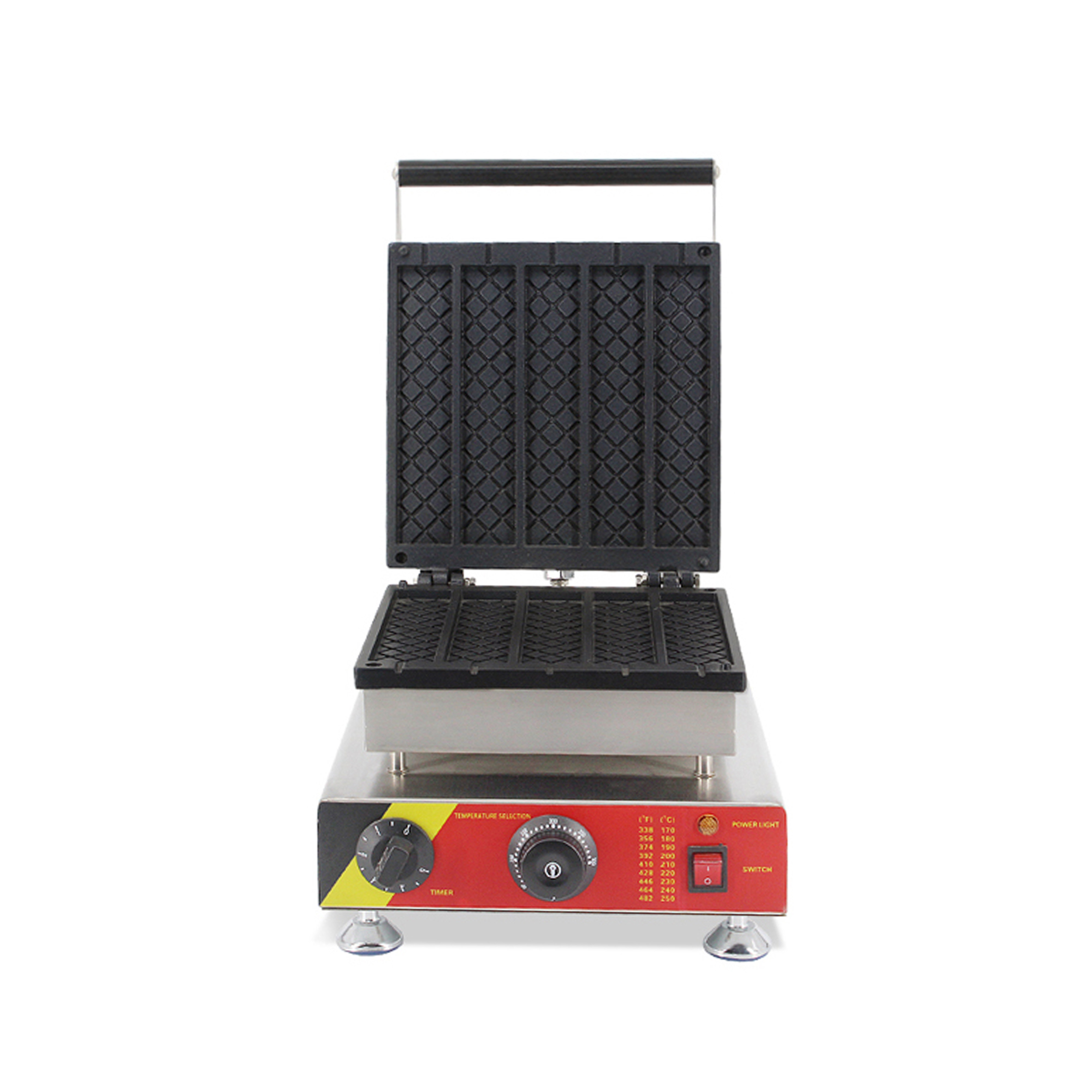 Electric Heating Commercial Home Square Waffle Furnace Stainless Steel 201 Baking Cake Machine Waffle Electric Cake Pan New Power np515