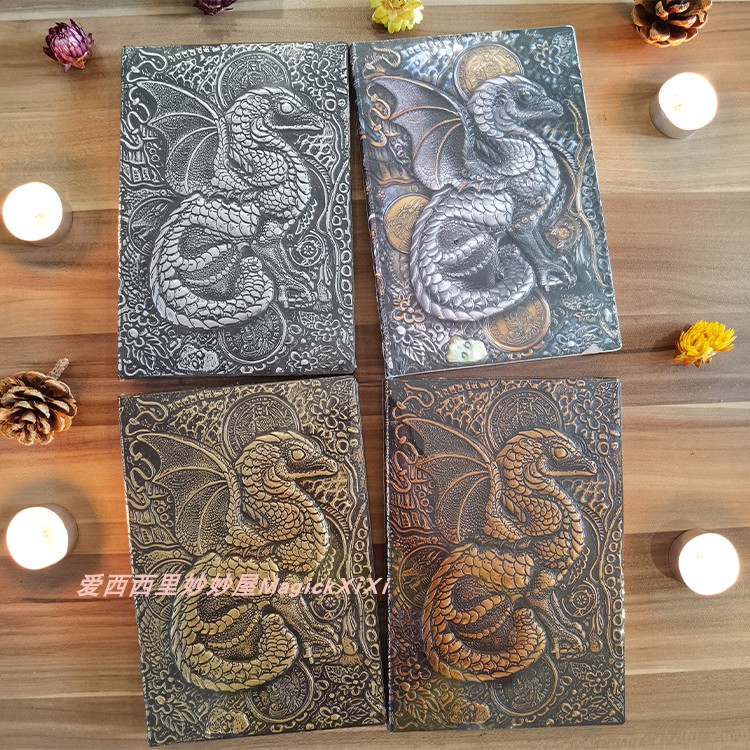 European-style embossed dragon retro notebook hand account business student diary A5 notepad color office general
