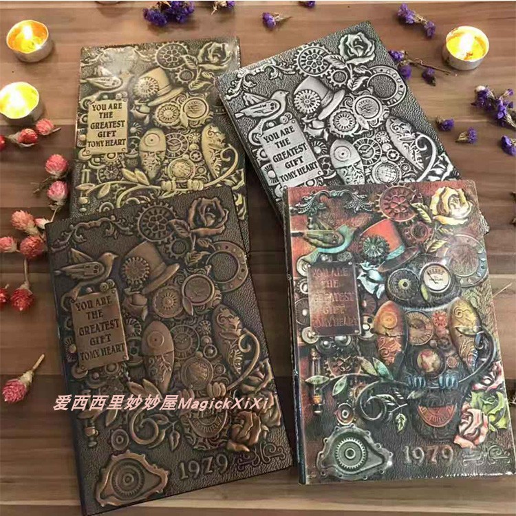 Eurostyle Solid Retro Leather Notebook Business Students Day Note This Handbill Mechanical Cat Relief Notepad Color