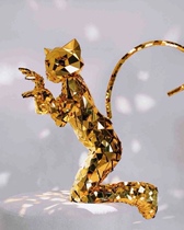 Front show mirror costume mirror cat performance costume with tail amusement park parade costume role-playing cat mirror man