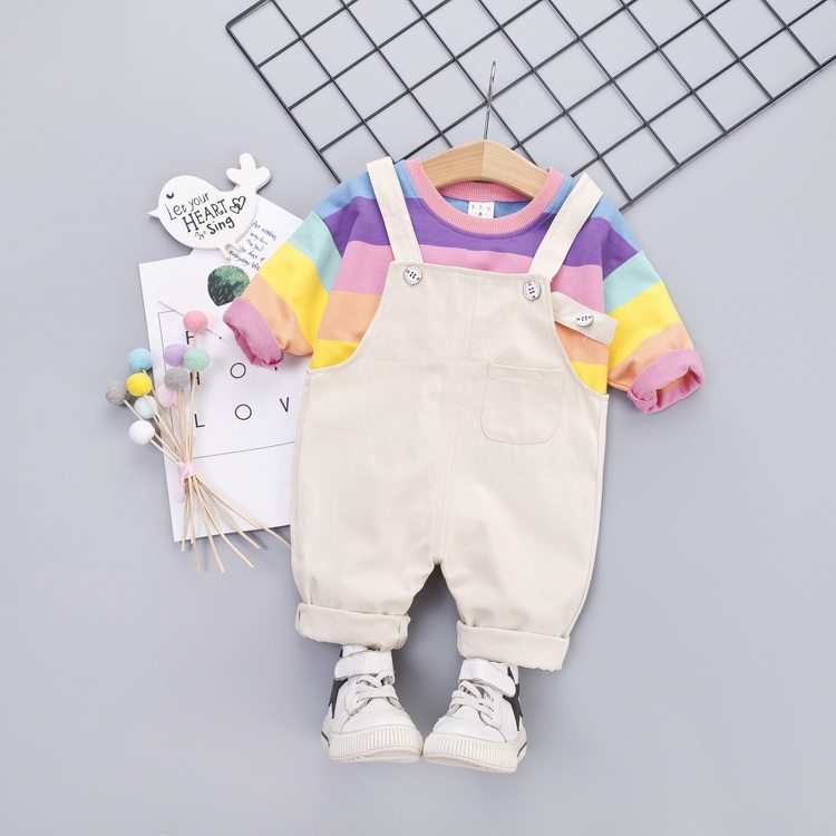 Infant suit women's pure cotton fall young child casual blouse 2022 new girl Chun Qiuang sent out to serve two sets