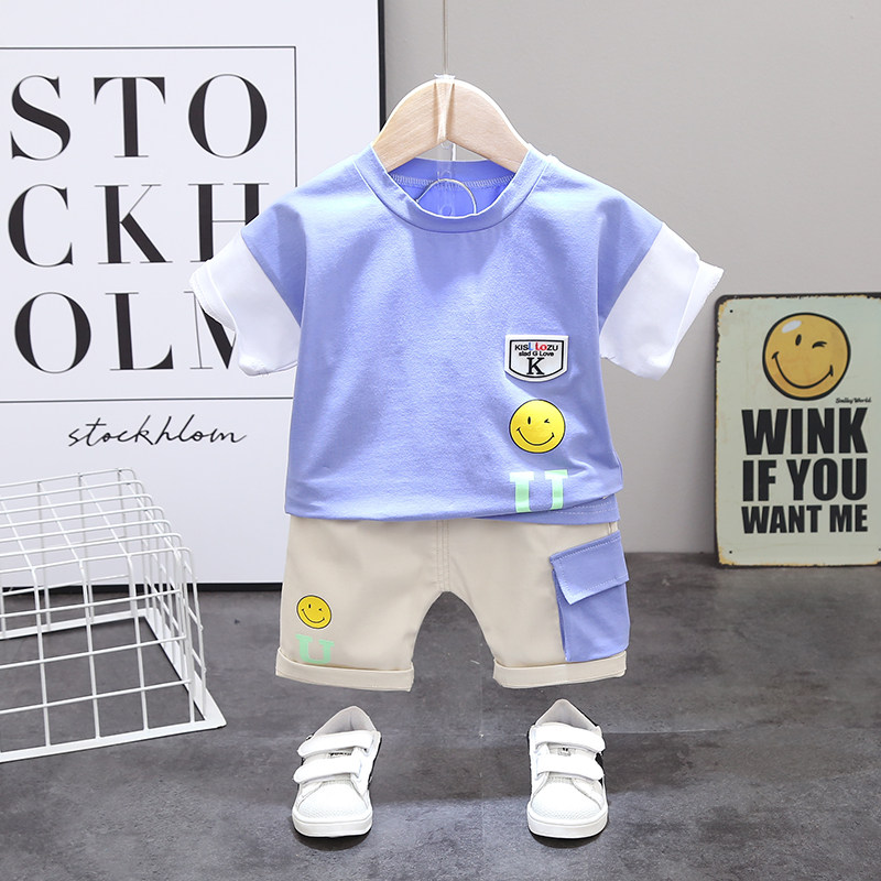 Baby Summer Set 01 1 year old boy two set short sleeve 2 clothes eight and nine months children thin air