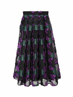 Unique design ultra purple patchwork skirt