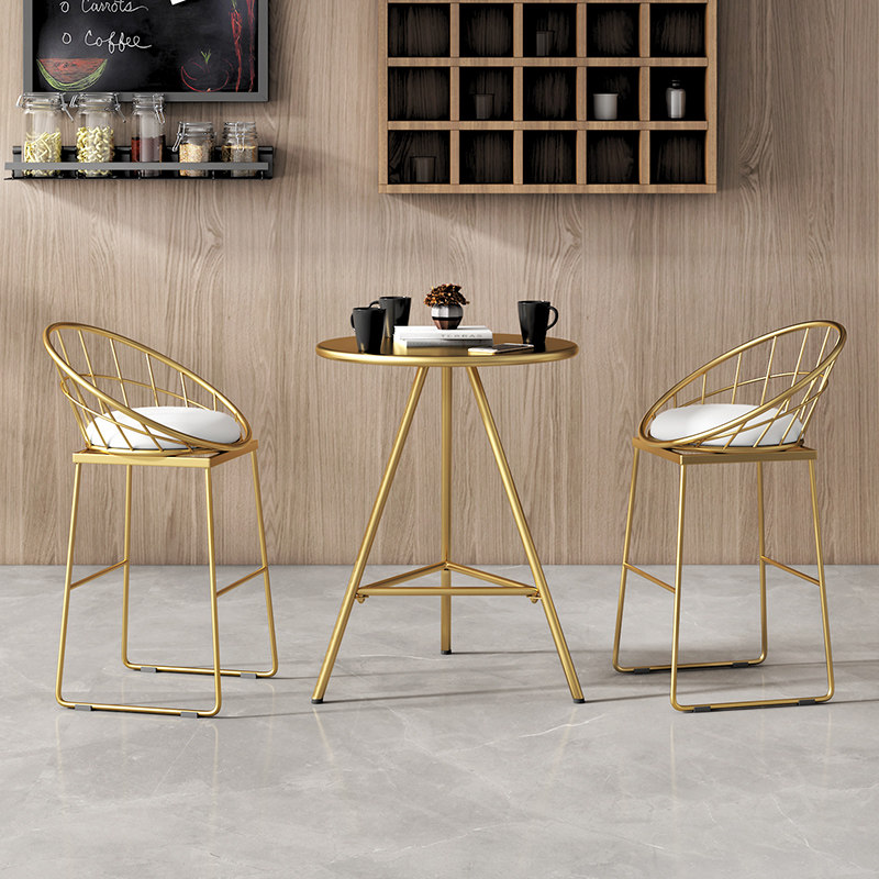 Leisure net red round table and chair combination modern simple small tea table household luxury Nordic balcony coffee milk tea shop