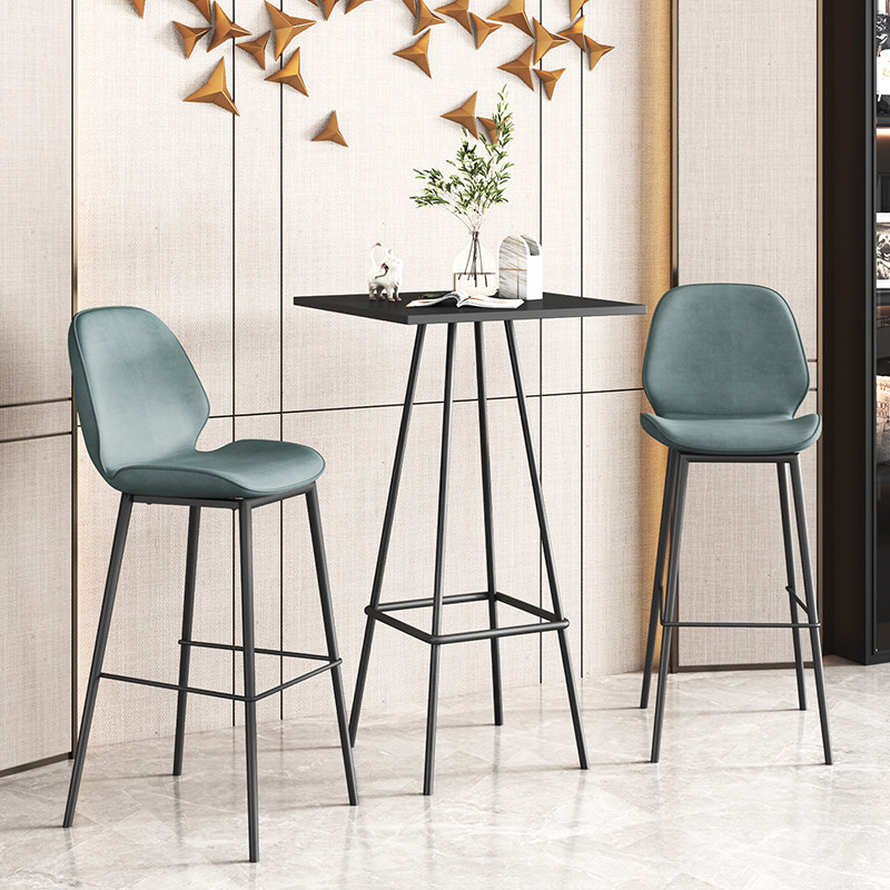 Nordic high-foot tables and chairs combined creative square tables casual modern simple chairs household wall iron bar