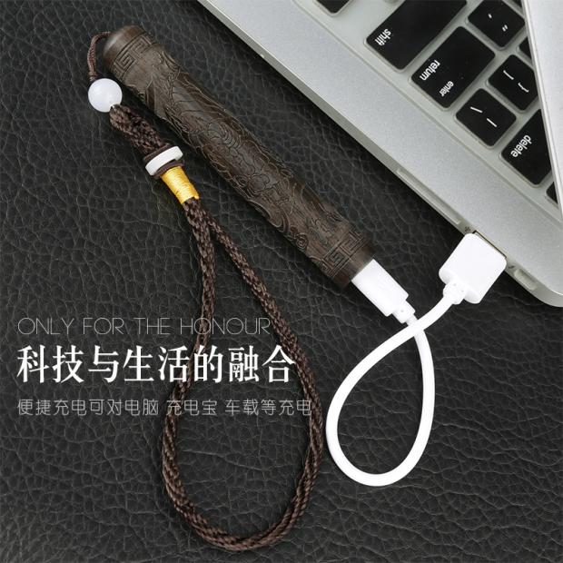 Sáng tạo thổi một thổi gỗ đàn hương cháy sạc nhẹ hơn usb sạc cá tính của nam giới retro thuốc lá điện tử nhẹ hơn