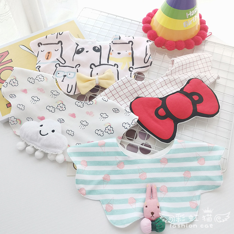 Saliva Towel Baby Pure Cotton Spring Summer Ultrathin Thyme Baby Assembly Accessories Princess Korean version Baby surrounding pocket comfortable and thin