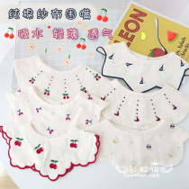 Slip towel baby thin cotton soft gauze bib rice pocket Princess 100-day banquet baby doll fake collar